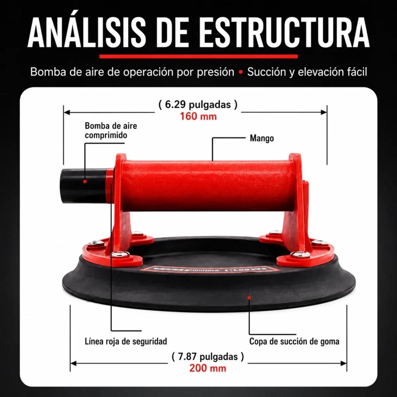 VENTOSA DE VACIO 250 KG PARA MANIPULACION DE MATERIALES PESADOS - 8