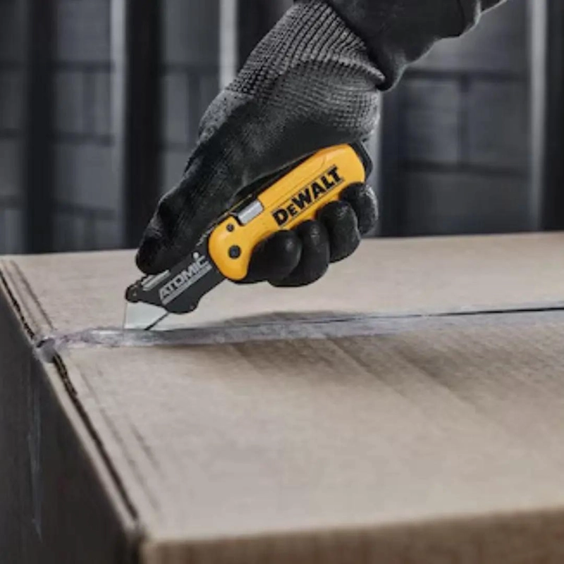 CUCHILLO CARTONERO PLEGABLE AMARILLO - 2