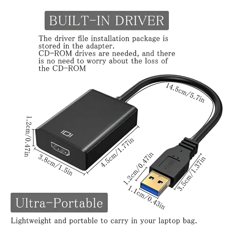 ADAPTADOR USB 3.0 A HDMI FULL HD PARA PRESENTACIONES - 5