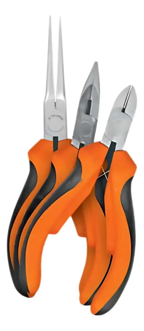 SET DE 3 MINI PINZAS DE PUNTA LARGA PARA TALLER Y HOGAR - 3