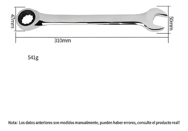 LLAVE DE PUNTA DE CORONA CON CHICHARRA 24MM ACERO CROMADO - 2