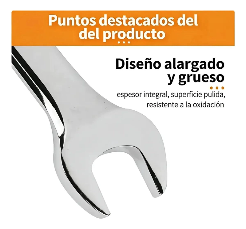 LLAVE DE PUNTA DE CORONA CON CHICHARRA 24MM ACERO CROMADO - 8