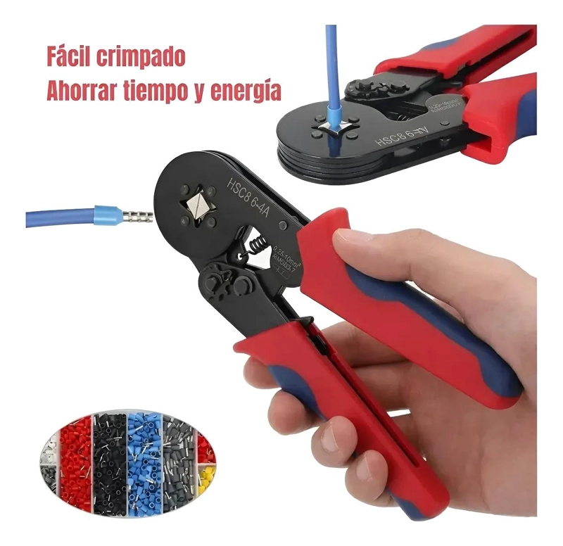 ALICATE CRIMPEADOR PARA TERMINALES Y PUNTERAS DE CABLE - 5
