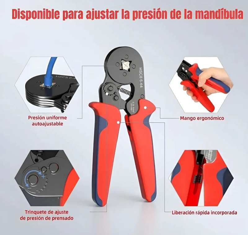 ALICATE CRIMPEADOR PARA TERMINALES Y PUNTERAS DE CABLE - 9