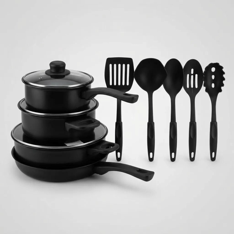 SET DE COCINA COMPLETO CON 13 PIEZAS ANTIADHERENTES PARA USO DIARIO - 7