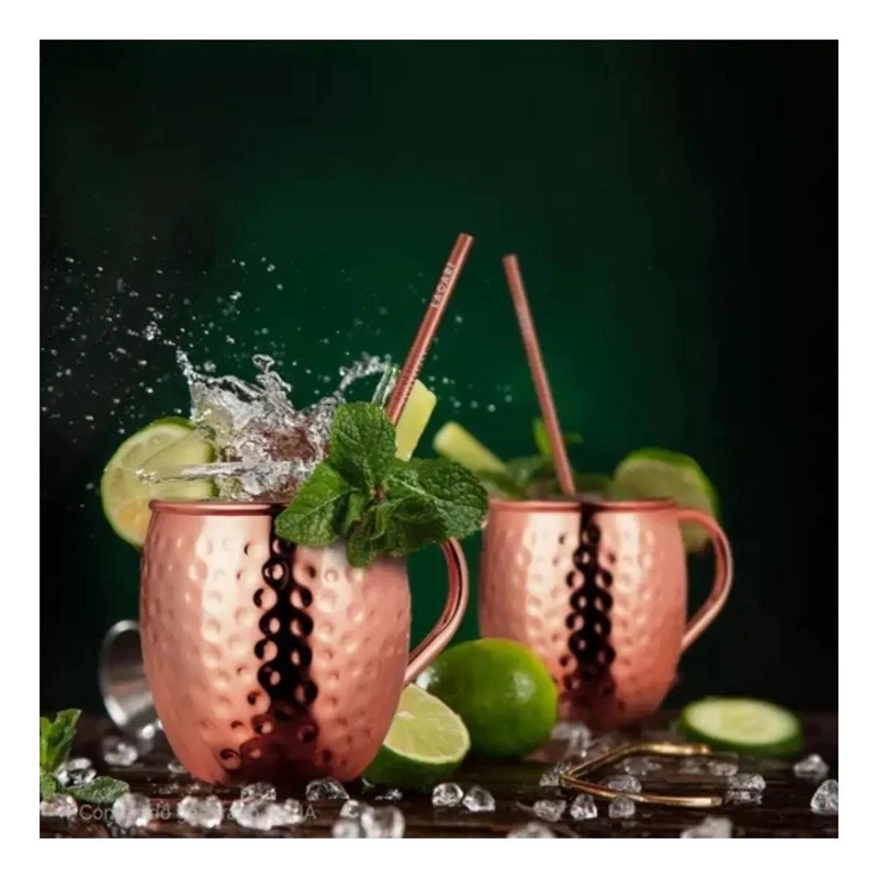 SET DE 2 VASOS DE COBRE PARA COCTELES DE 500 ML CON DISEÑO ERGONOMICO - 3