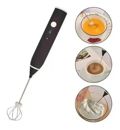 BATIDOR ELE CTRICO RECARGABLE PARA ESPUMAR LECHE CON CABEZAL DESMONTABLE - 1