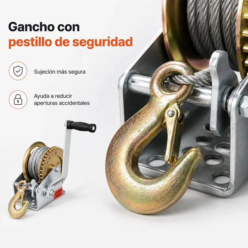 WINCHE MALACATE MANUAL 800 LIBRAS PARA CARGA PESADA - 4