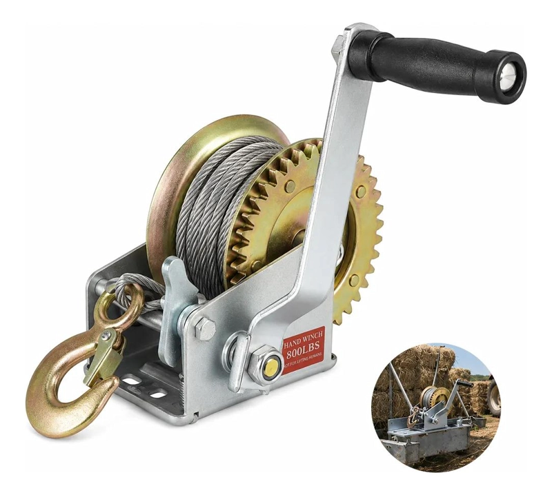 WINCHE MALACATE MANUAL 800 LIBRAS PARA CARGA PESADA - 9