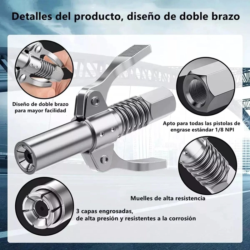 BOQUILLA ENGRASADORA MANUAL CON MANGUERA Y ACCESORIOS - 3