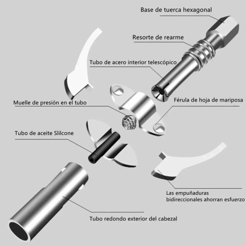 BOQUILLA ENGRASADORA MANUAL CON MANGUERA Y ACCESORIOS - 6