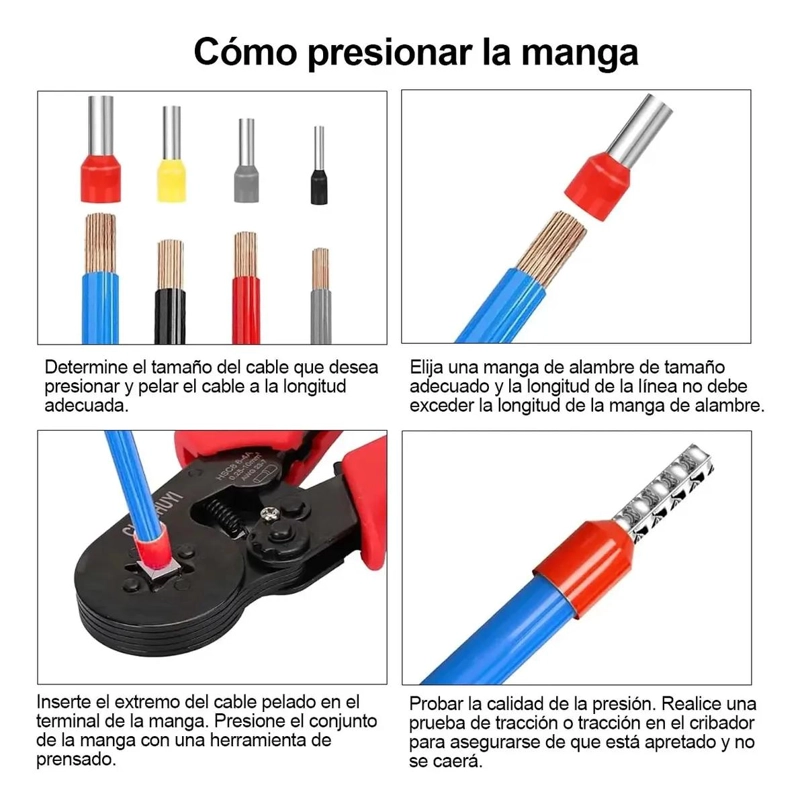 KIT DE CRIMPADO CON 1800 TERMINALES Y ALICATE PRENSA - 4