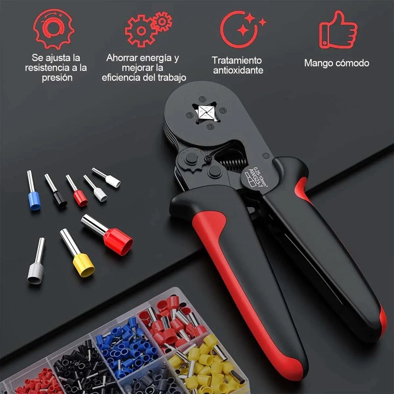 KIT DE CRIMPADO CON 1800 TERMINALES Y ALICATE PRENSA - 6