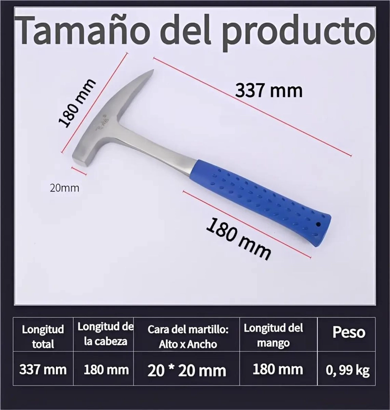 KIT DE MARTILLO GEOLOGICO IDEAL PARA ESTUDIANTES Y PROFESIONALES - 8