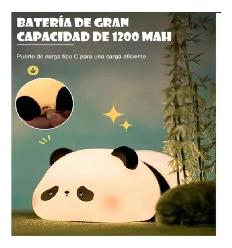 LAMPARA NOCTURNA PANDA RECARGABLE CON LUZ REGULABLE - 7
