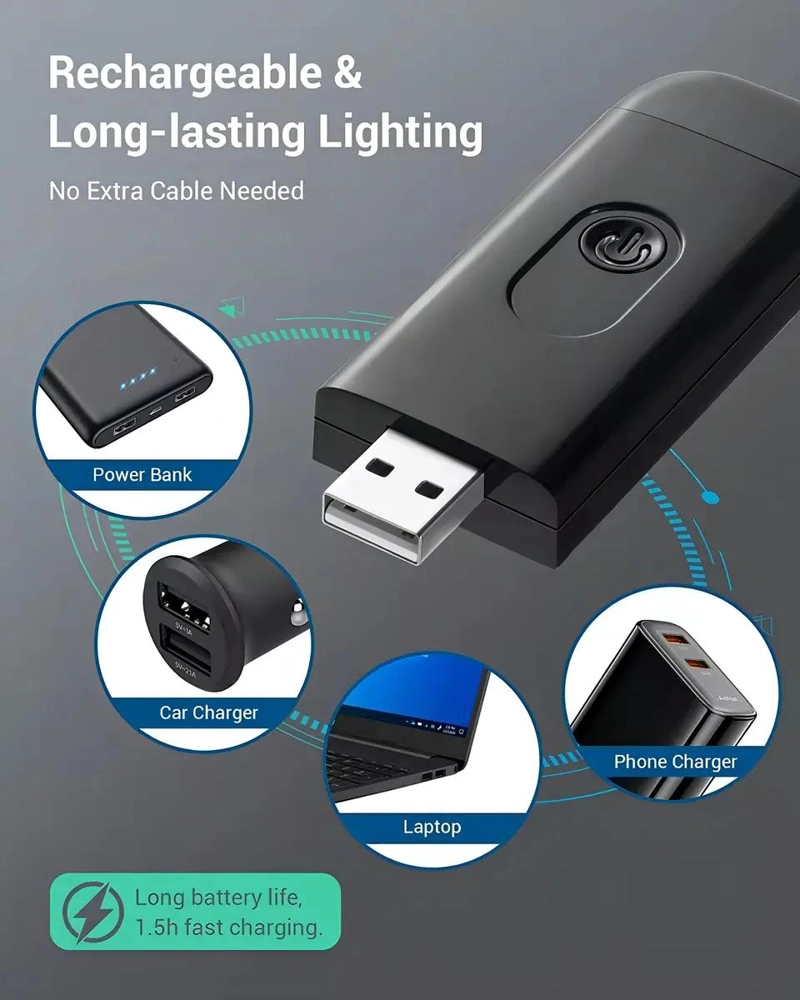 LUZ LED RECARGABLE PARA LECTURA EN CAMA CON SOPORTE FLEXIBLE - 10