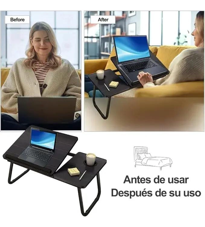 MESA PLEGABLE AJUSTABLE PARA USO EN CAMA Y OFICINA - 2