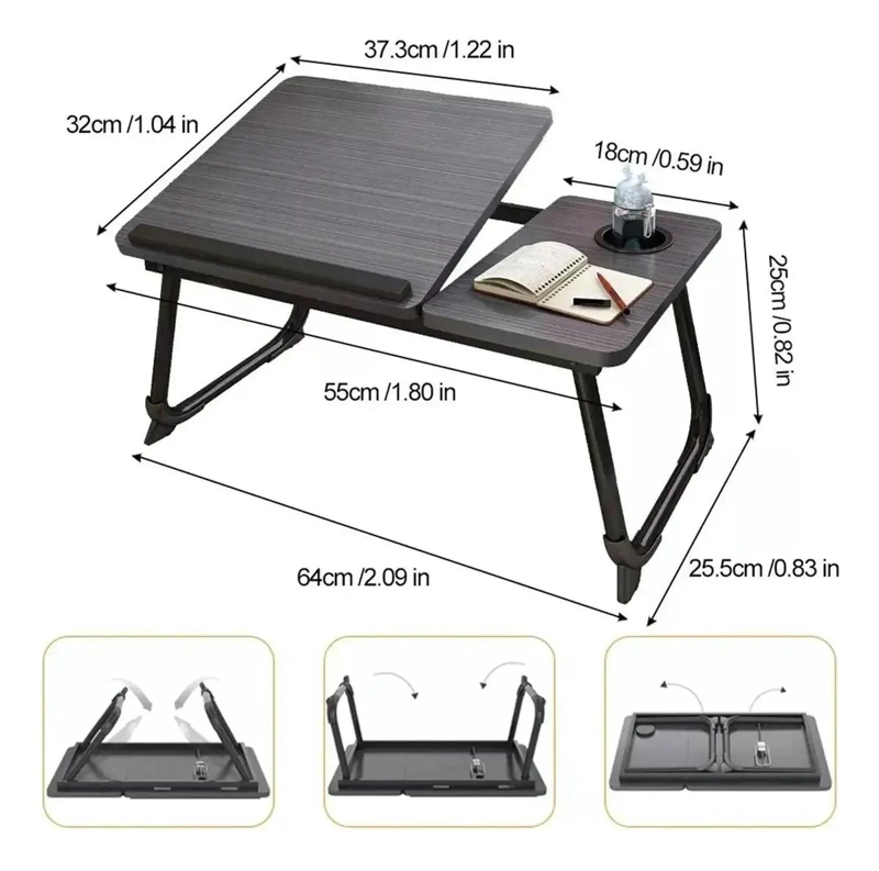 MESA PLEGABLE AJUSTABLE PARA USO EN CAMA Y OFICINA - 4