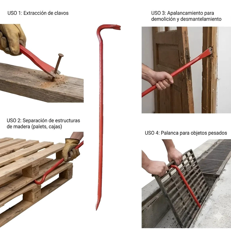 BARRA DE UÑA 750 MM PARA EXTRACCION Y PALANCA - 3
