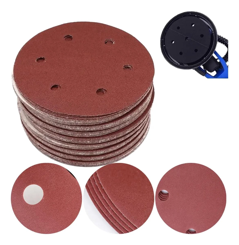 PACK DE 10 DISCOS DE LIJA VELCRO 220MM GRANO 120 - 1