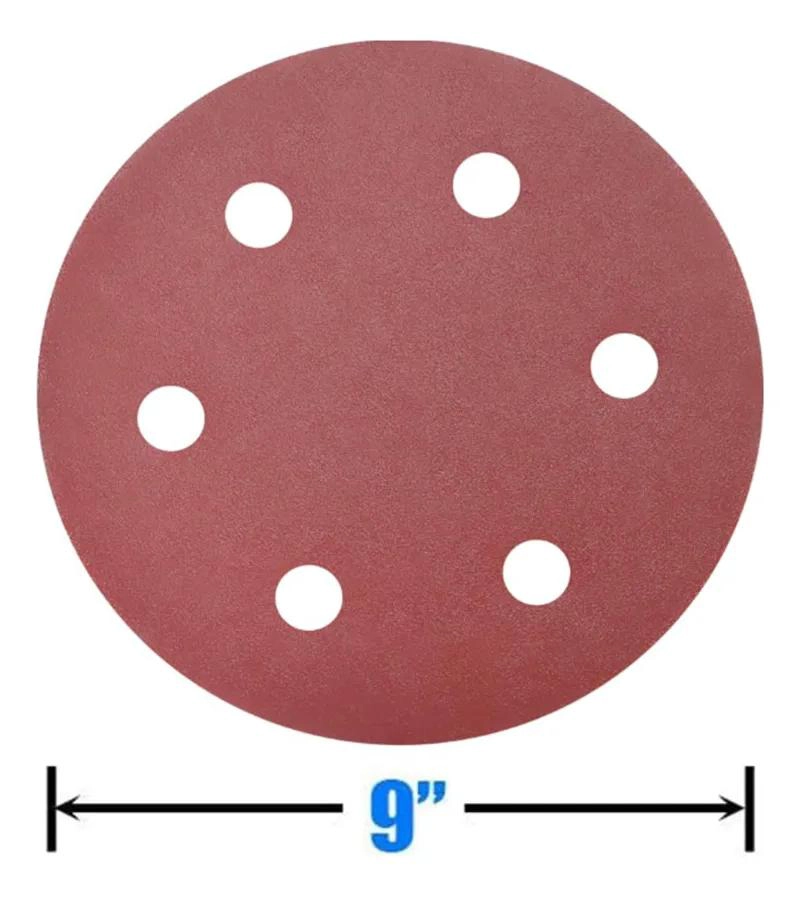 PACK DE 10 DISCOS DE LIJA VELCRO 220MM GRANO 120 - 3