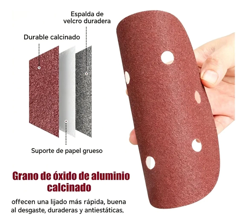 PACK DE 10 DISCOS DE LIJA VELCRO 220MM GRANO 120 - 5