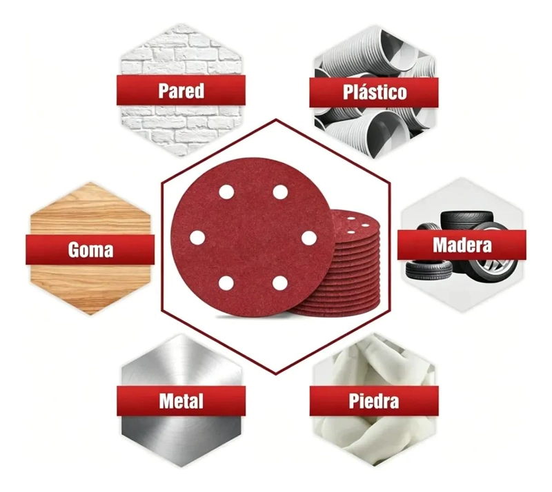 PACK DE 10 DISCOS DE LIJA VELCRO 220MM GRANO 120 - 6