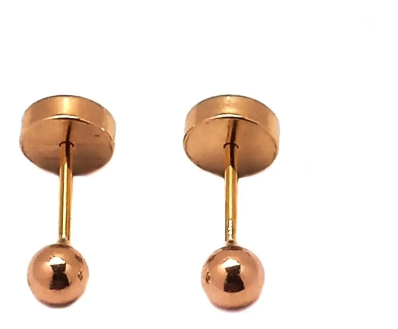 AROS ABRIDORES BEBE  BOLITA 3MM LAMINADOS EN ORO 18K - 1
