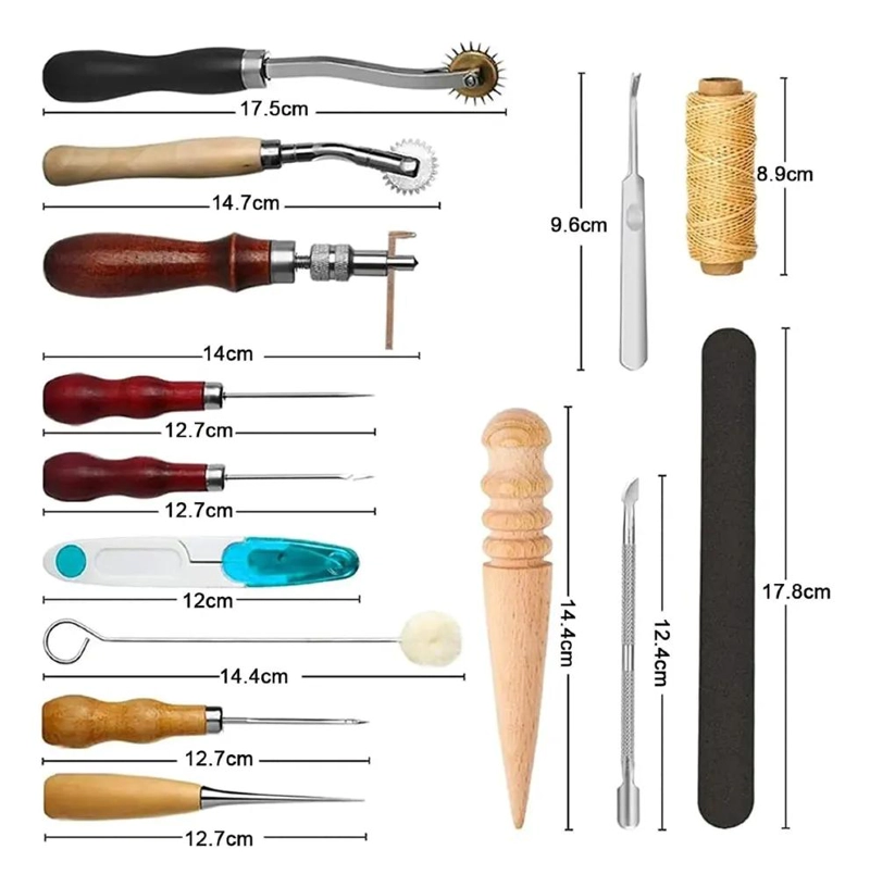 KIT COMPLETO DE 35 PIEZAS PARA TRABAJOS EN CUERO Y TELA - 4