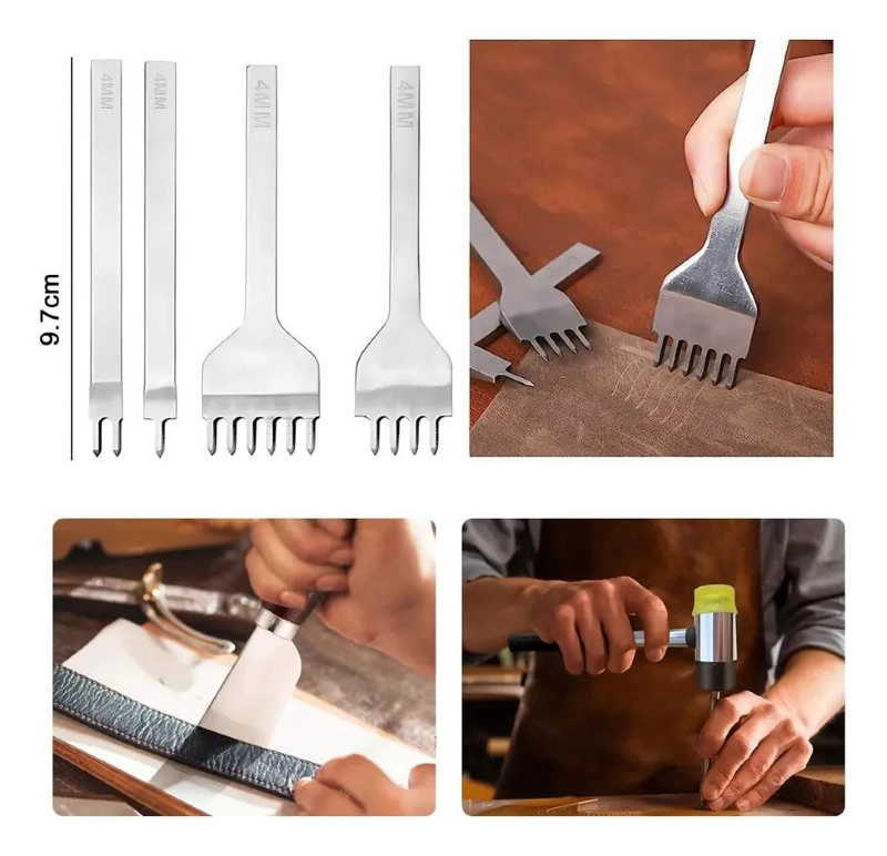 KIT COMPLETO DE 35 PIEZAS PARA TRABAJOS EN CUERO Y TELA - 6