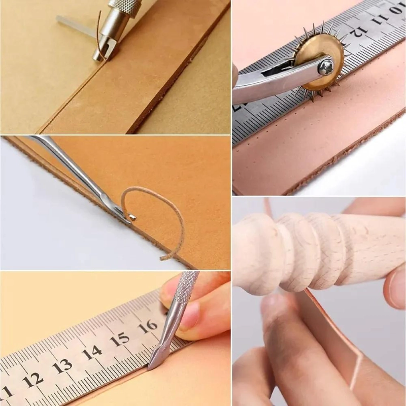 KIT COMPLETO DE 35 PIEZAS PARA TRABAJOS EN CUERO Y TELA - 7