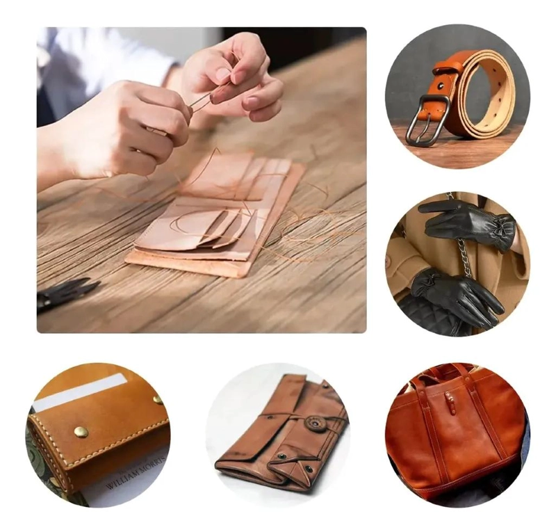 KIT COMPLETO DE 35 PIEZAS PARA TRABAJOS EN CUERO Y TELA - 8
