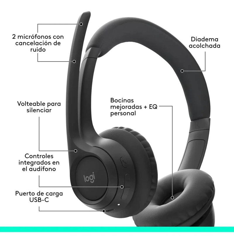 AURICULARES INALAMBRICOS CON MICROFONO Y CANCELACION DE RUIDO - 5