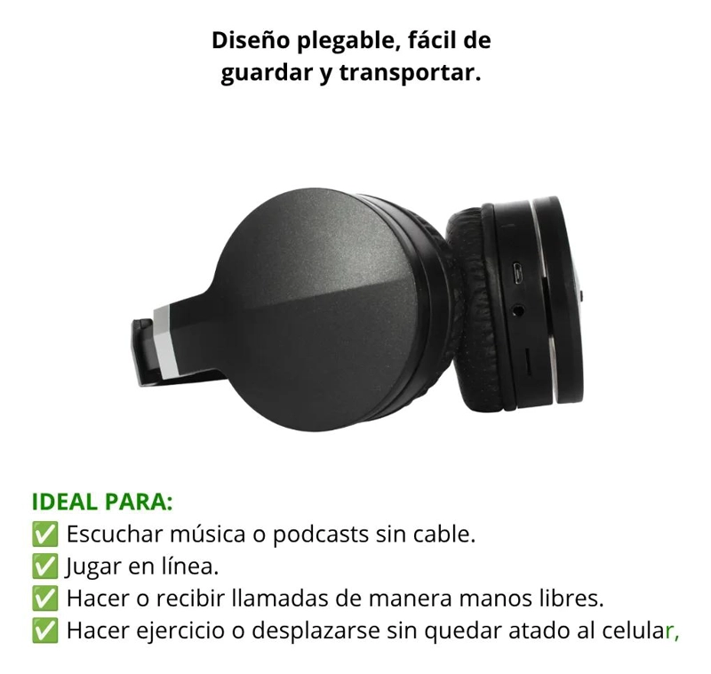 AUDIFONOS BLUETOOTH PLEGABLES CON MICROFONO Y SONIDO ESTE REO - 4