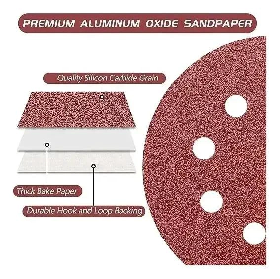 DISCOS DE LIJA VELCRO GRANO 80 SET DE 10 UNIDADES 225MM - 3