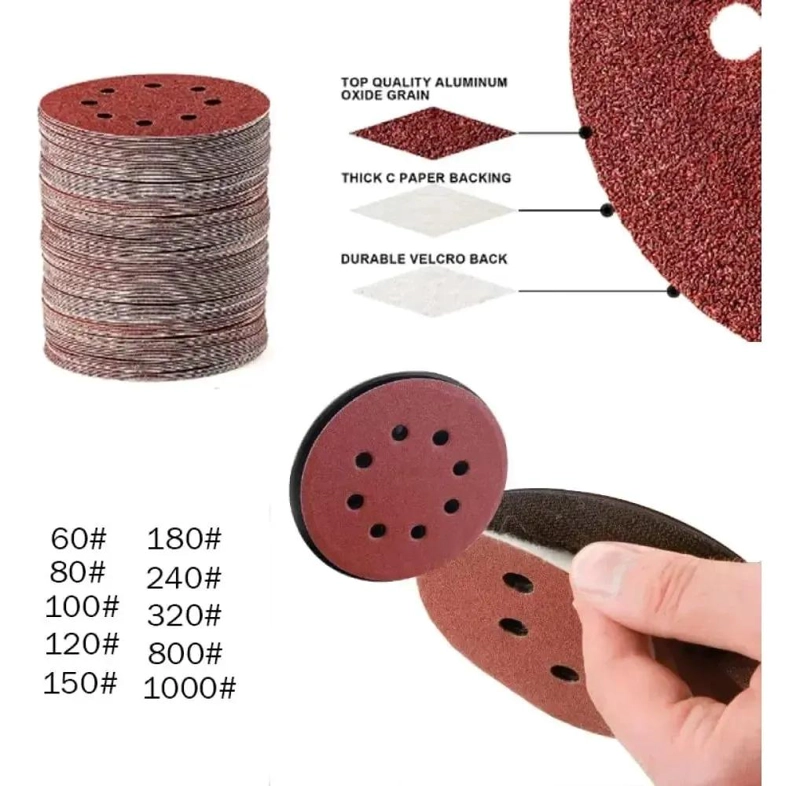 DISCOS DE LIJA VELCRO GRANO 80 SET DE 10 UNIDADES 225MM - 4