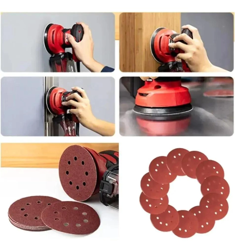 DISCOS DE LIJA VELCRO GRANO 80 SET DE 10 UNIDADES 225MM - 7