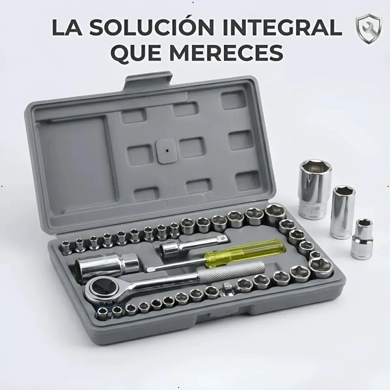 KIT DE HERRAMIENTAS DE TUBO Y TRINQUETE 40 PIEZAS - 6