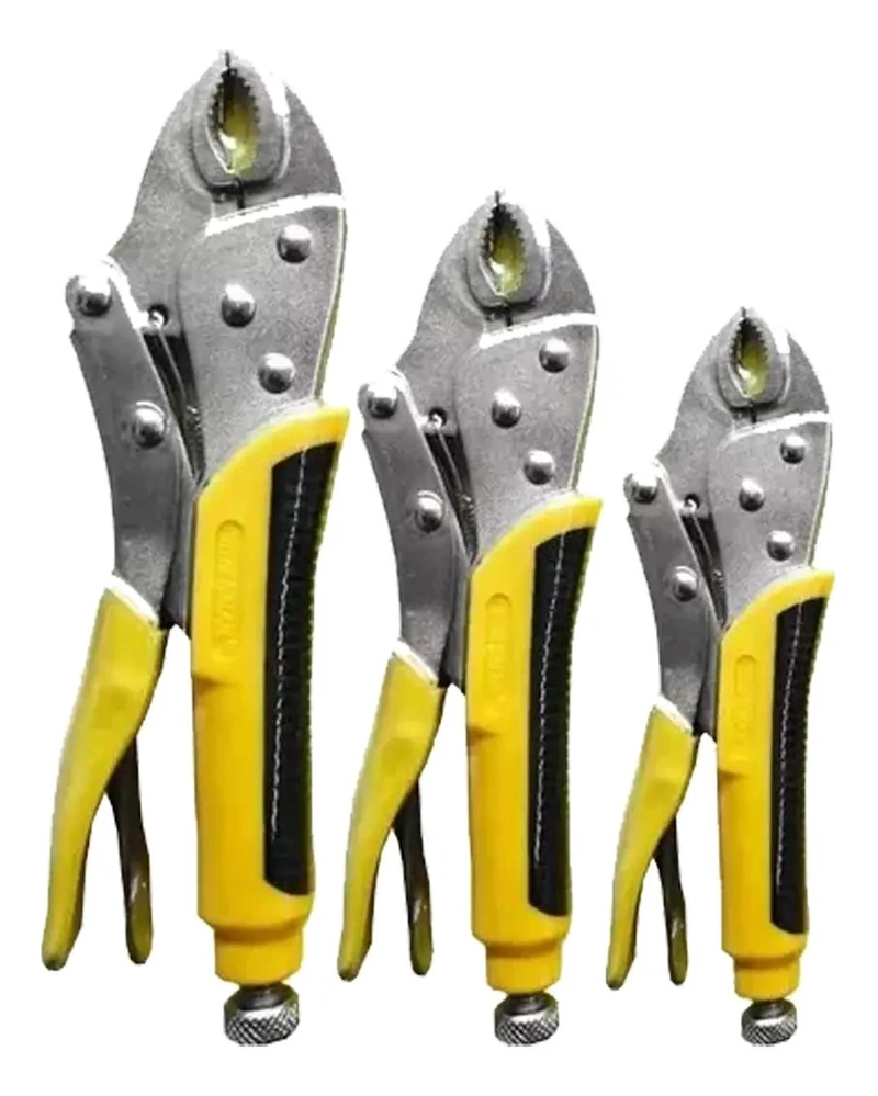 SET DE 3 ALICATES CAIMAN DE 5 A 10 PULGADAS CON MANGO DE GOMA - 1