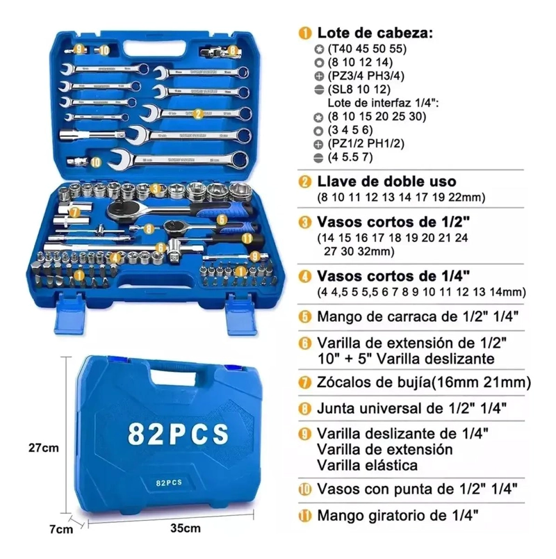 SET DE HERRAMIENTAS 82 PIEZAS EN MALETIN - 2