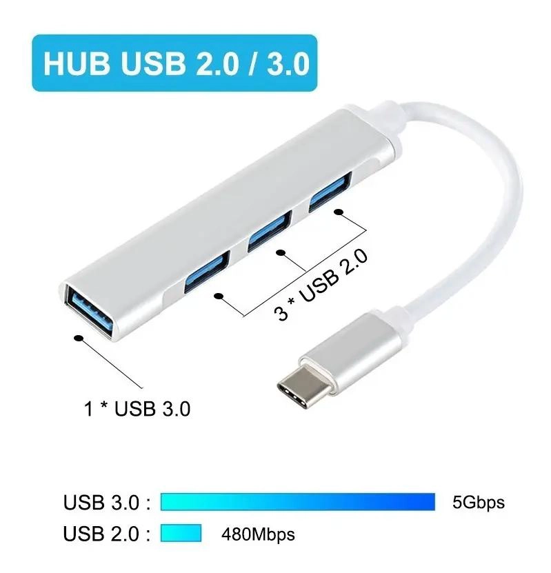 ADAPTADOR HUB USB 3.0 DE 4 PUERTOS PARA DISPOSITIVOS TIPO C - 2