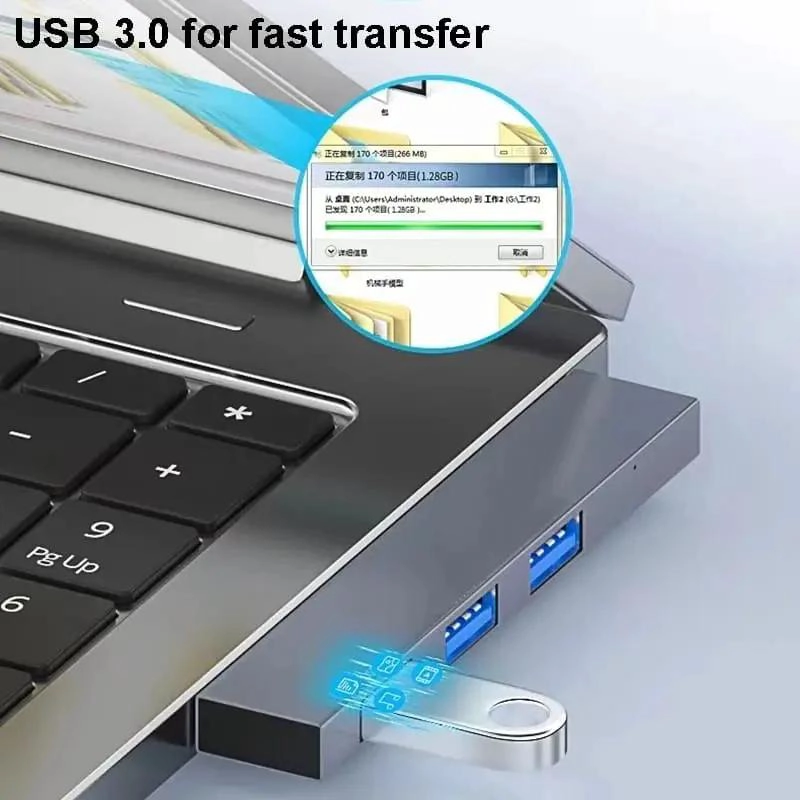 ADAPTADOR USB TIPO C 4 PUERTOS PARA CONEXION RAPIDA - 7