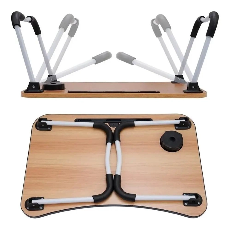 MESA PLEGABLE MULTIUSO PARA CAMA Y SOFA CON PORTAVASO - 6