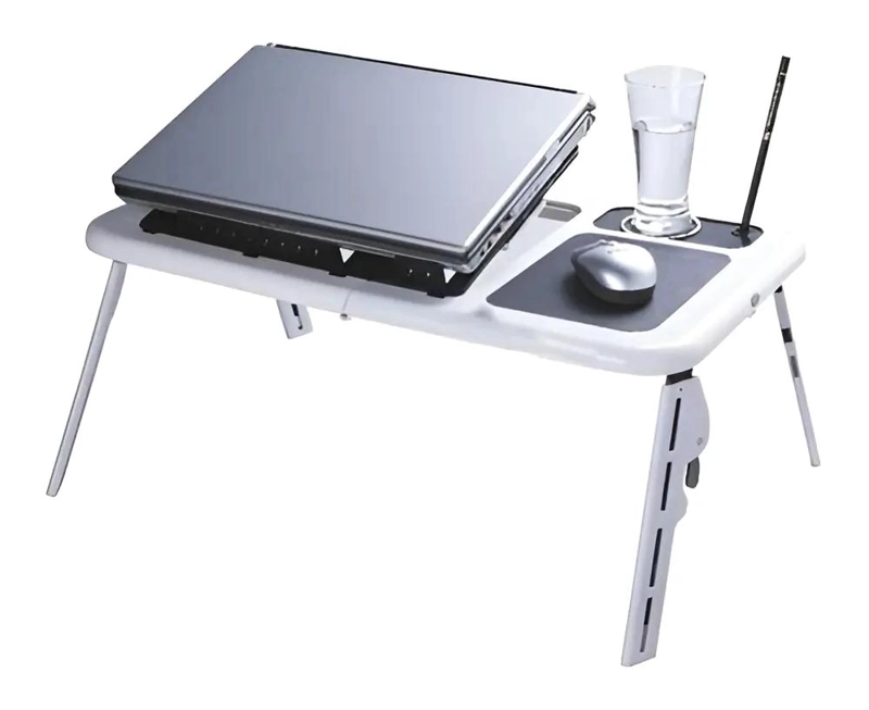 MESA PLEGABLE PARA NOTEBOOK CON VENTILADORES Y PORTA VASOS - 1