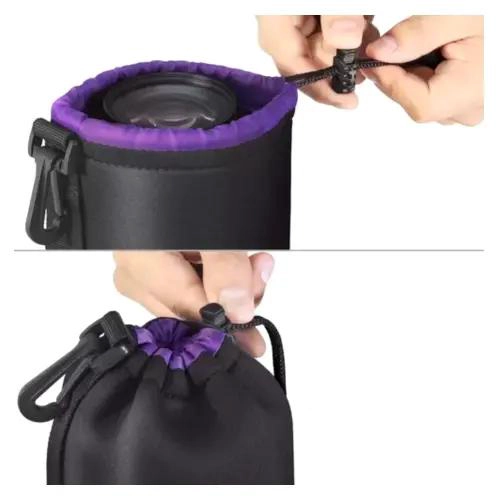 FUNDA ESTUCHE NEOPRENO PARA LENTES DE CAMARA TAMAÑO M - 4