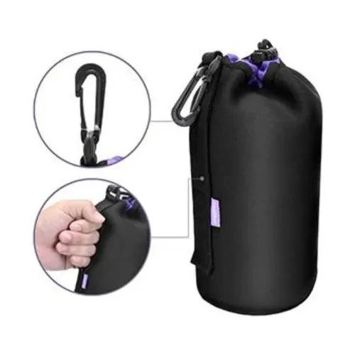 FUNDA ESTUCHE NEOPRENO PARA LENTES DE CAMARA TAMAÑO M - 5