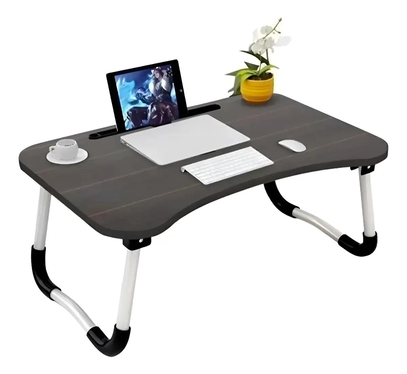 MESA PLEGABLE PORTATIL PARA LAPTOP COLOR NEGRO 60X40 CM - 5