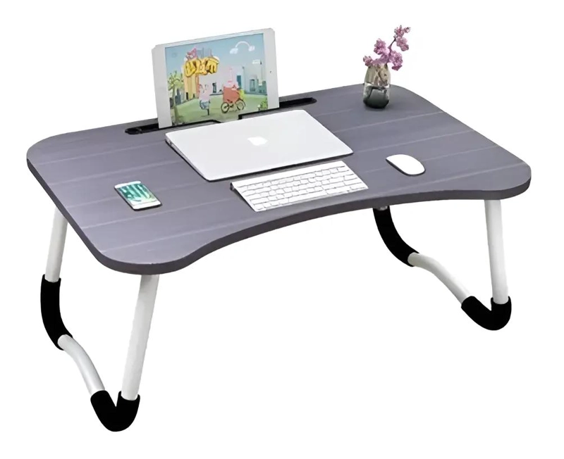 MESA PLEGABLE PORTATIL PARA LAPTOP COLOR NEGRO 60X40 CM - 6