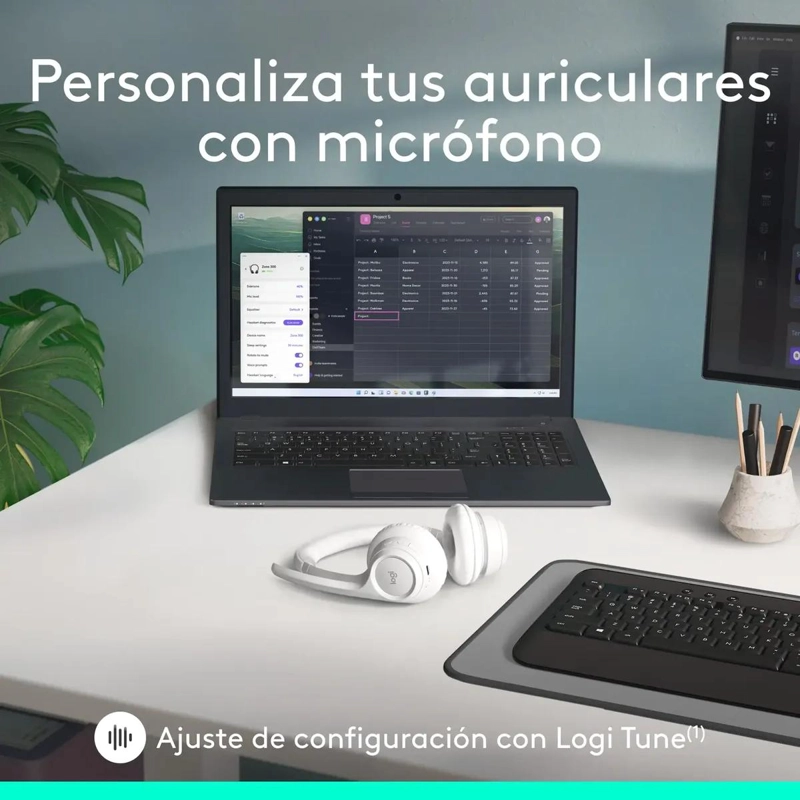 AURICULARES INALAMBRICOS CON MICROFONO Y CANCELACION DE RUIDO - 6