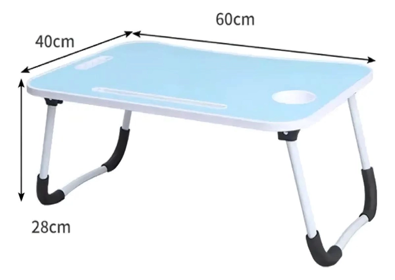 MESA PLEGABLE PORTATIL PARA LAPTOP COLOR NEGRO 60X40X26CM - 9